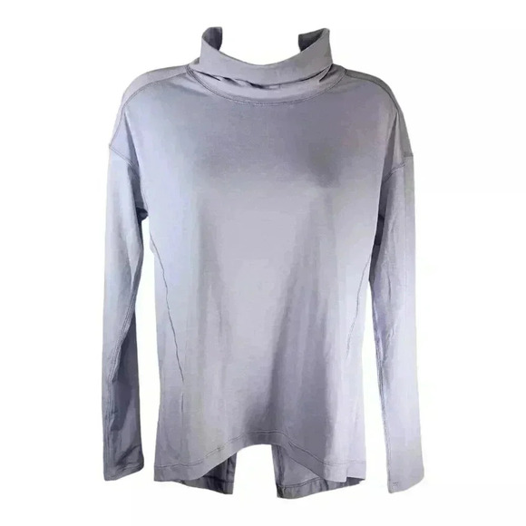 Lululemon Turtleneck Top Tee Shirt Long Sleeve Tie Back Lavender High Neck 6 -8 - Picture 1 of 4